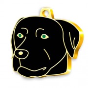 24 Ayar Altın Kaplama Black Labrador Köpek Künyesi