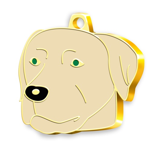 24 Ayar Altın Kaplama Şampanya Labrador Köpek Künyesi