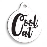 Cool Kedi Yuvarlak Kedi Künyesi