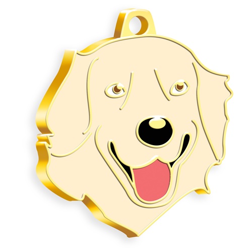 24 Ayar Altın Kaplama Golden Retriever Köpek Künyesi