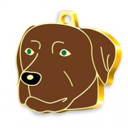 24 Ayar Altın Kaplama Chocolate Labrador Köpek Künyesi