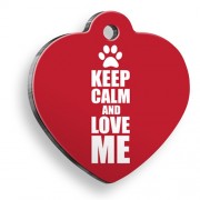Keep Calm and Love Me Kalp Kedi ve Köpek Künyesi