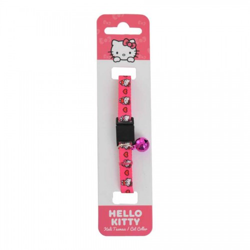Hello Kitty Pembe Desenli Güvenlik Kilitli Ayarlanabilir Yumuşak Doku Kedi Boyun Tasması 22-30 cm